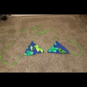 Blue and Green Bikini Top